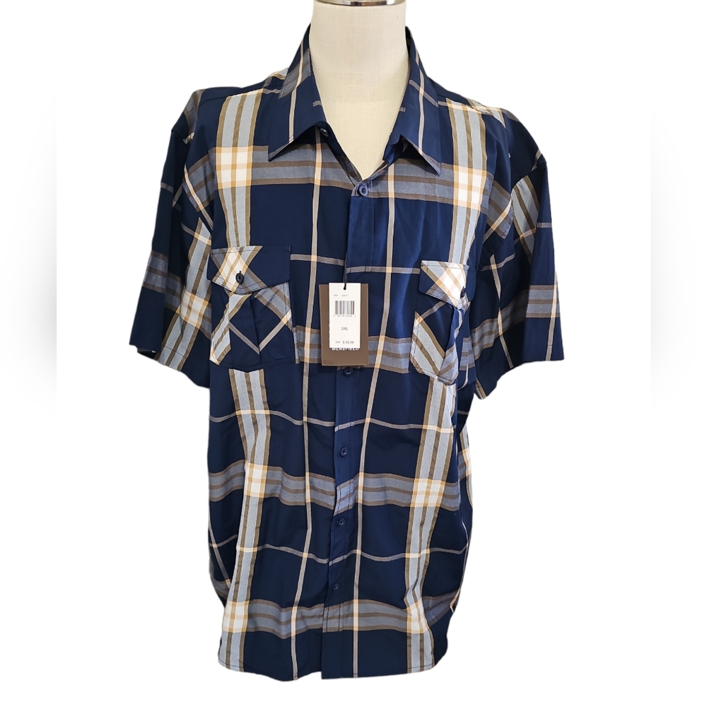 3X Mansfield Button Down Short Sleeve Shirt